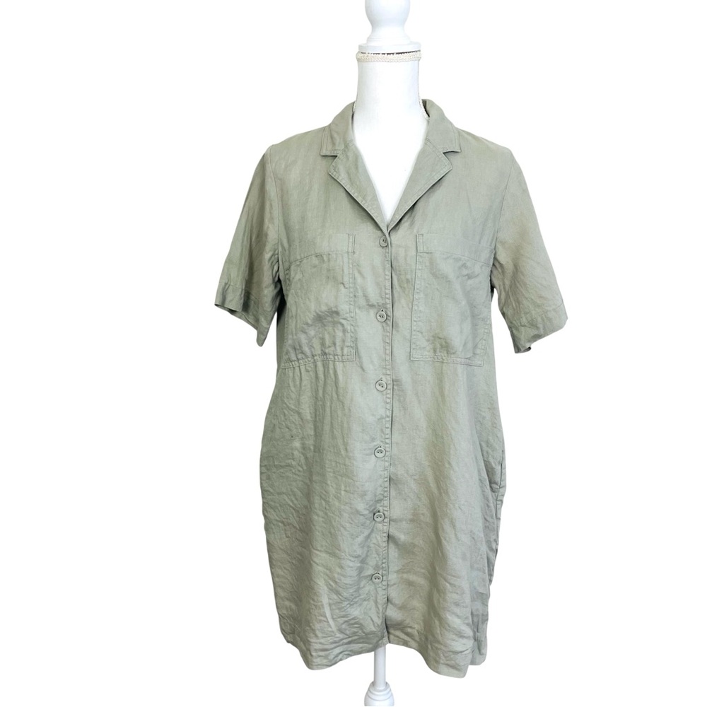 Everlane Seagrass Linen Shirt Dress Small - Picture 5 of 15